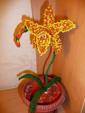 вязание крючком шали мотивами. орхидея из бисера - Самое интересное в блогах.  Орхидея из бисера схемы плетения с...